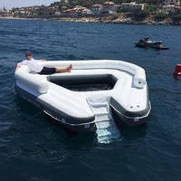 Dock gonflable de flotteur avec l'eau de chaise longue jouets de plate-forme gonflable de l'eau Chaise lounge