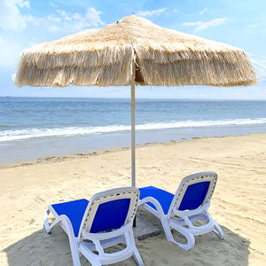 Paraguas de paja de palma de la playa, simulación fabricada en plástico, al por mayor - Product Image 5