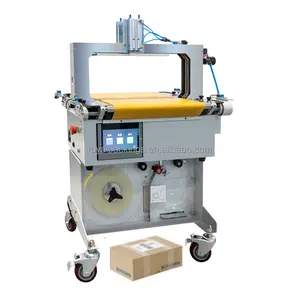 Automatic OPP and Paper Tape Wrapping Machine Strapping machine with Belt conveyor for sale