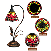 Lampe de table vintage de style fabricant pour restaurant, hôtel, avec base en métal et abat-jour en verre teinté, lampe de table américaine