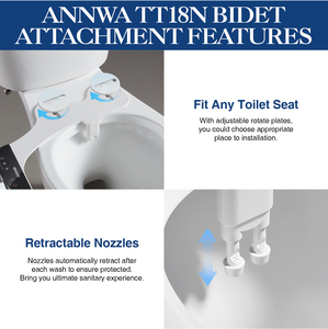 Pulvérisateur de bidet sans électricité pour toilettes, eau chaude et froide, double buse rétractable pour lavage - Product Image 4