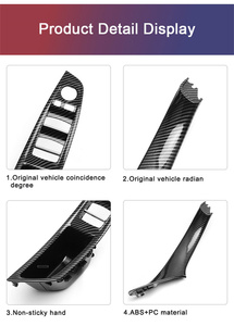 Maniglia interna in fibra di carbonio per F10 F11 F18 BMW serie 5 braccioli tirare copertura Trim 7 pezzi Set 51417225875 51417261933 51417225879 - Product Image 4