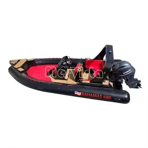 22ft Fiberglass Boats Hypalon Pvc Materials Rigid Hull Fiberglass Inflatable Boat Gommone Vetroresina 680m