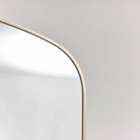 Miroir de salle de bain mural moderne sans cadre, à coins arrondis, avec éclairage LED, interrupteur tactile, design résistant à l'eau, directement de l'usine