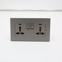 BENDI C65 Enchufe de Pared Universal de 3 Pines con Marco Mate, Panel de PC Ignífugo, IP22, 250V, CE, UKCA, RoHS para Hogar y Oficina