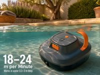Robot aspirateur de piscine sans fil, 5200mAh, 110-180 min, étanche IPX8, franchissement d'obstacles de 6 mm, nettoyeur automatique de fond de piscine