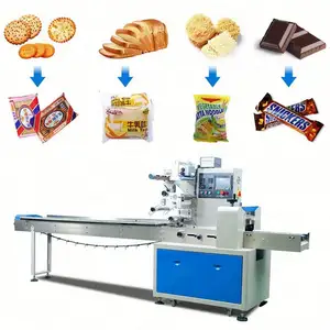 Alta velocidade automática Food snacks pão bolo cookie horizontal travesseiro embalagem máquina