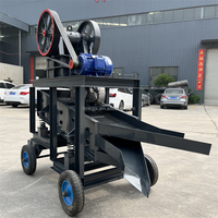 Concasseur à mâchoires mobile compact PE150X250 économique avec moteur diesel et crible intégré pour pierres et carreaux