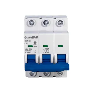 GuardWell individueller GB1-63-C20-3P 400V 50Hz Miniatur-Wechselstrom-Mini-Schaltzerlöser mit Zertifikat