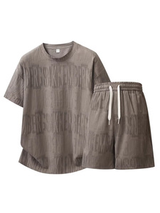 T-shirt en tricot jacquard pour homme, respirant, léger, streetwear d'été - Product Image 5