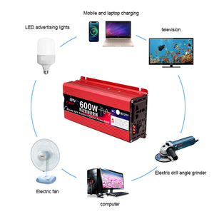 Home Power Pure Sine Wave 600W 12V 24V 48V 60V to 220V Digital Display Solar Power <b>Converter</b> - Product Image 2