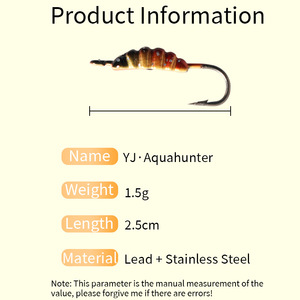 Señuelo de pesca en hielo con cabeza de jig mini, tipo pupa de gusano de seda, biónico, de cebo blando, para pesca transfronteriza en agua dulce, lagos, estanques y exteriores - Product Image 5