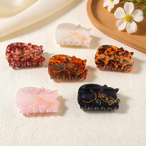 YJL NOUVEAU Mignonnes pinces à cheveux en PVC faites à la main avec imprimé de chatons de dessin animé pour femmes, accessoires de cheveux à la mode coréenne pour filles - Product Image 2