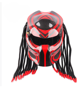 Casco Retro Personalizado de Fibra de Carbono con Cierre Rápido Predator, Casco Integral para Motocicleta Equipado con Faros - Product Image 4