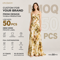 Robe longue à imprimé floral pour femmes, bretelles spaghetti, col en V, longueur au sol, soirée, personnalisable OEM ODM