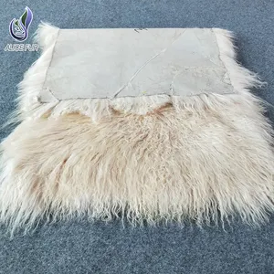 Factory Direct Supply 120x60cm Mongolian Lamb Fur Plate Goat Fur Rug Sheepskin