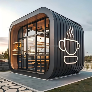 Casa Contenedor Prefabricada <span class=keywords><strong>de</strong></span> Acero y <span class=keywords><strong>Madera</strong></span> <span class=keywords><strong>de</strong></span> 10 pies, Diseño Moderno, Modular, Portátil, para Cafetería, Tienda, Quiosco, Uso en Exteriores - Product Image 2