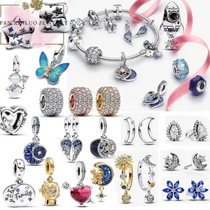 High Quality 2023 New silver Christmas Charm Rocket Butterfly For PandOriginal Bracelet Charm Thailand Factory Wholesale