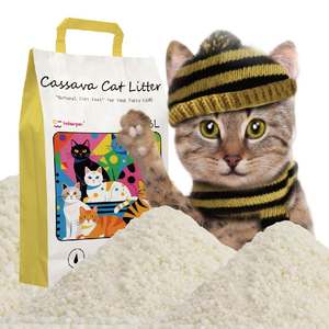 Litière pour <span class=keywords><strong>chat</strong></span> 100% naturelle en manioc, agglomération rapide, faible poussière, super absorbante, jetable aux toilettes, biodégradable, écologique, litière végétale pour <span class=keywords><strong>chat</strong></span> - Product Image 1