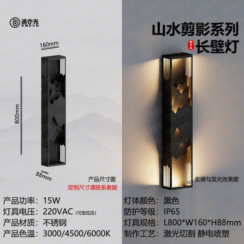 โคมไฟติดผนังลายเงาภูมิทัศน์ (ขนาดใหญ่)