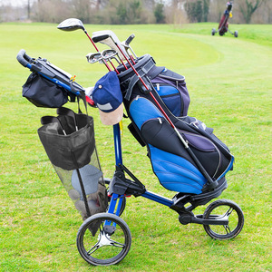 Golf Cart Storage Net Bag Mesh Drawstring Hanging Organizer For Golf Trolley Multi Functional Adult Use Solid Color - Product Image 1