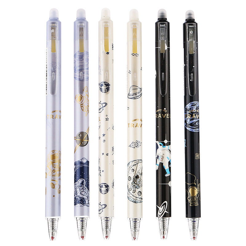 Кристально-синяя мультяшная гелевая ручка, стираемая Студенческая ручка, милая