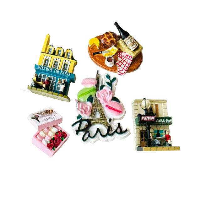 Aimant Frigo Vintage Café De Paris – 2CV Rouge Et Beige – 8 X 5,5 Cm – Déco Rétro