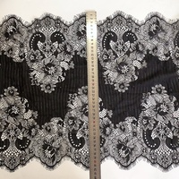 Bordir Hitam Berkualitas Tinggi dengan Renda Chantilly untuk Gaun LT2014B