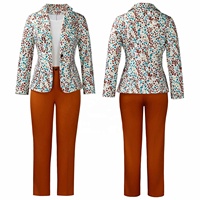Ensembles de costumes pour femmes 2026 : Blazer et pantalon imprimés fleuris, tenues de bureau, ensembles pantalon imprimés africains tendance pour femmes