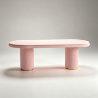 Comptoir de présentation de bijoux de haute qualité, personnalisé, design rose cannelé populaire, éclairage LED, robuste et écologique
