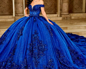 S2118F Nuovo <span class=keywords><strong>Vestito</strong></span> da Sera Blu di Alta Qualità con Spalle Scoperte per Banchetti e Cerimonie, Abito da Sposa per Donna - Product Image 1