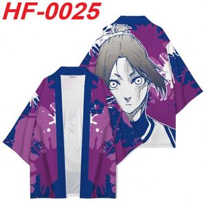 8 styles de t-shirts, capes et kimonos de cosplay Anime Blue Lock, Haori Yukata japonais, costume unisexe pour Halloween - Product Image 4