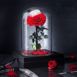 Flores de Rosa preservadas en cúpula de cristal para San Valentín, forma de corazón eterno, todo <span class=keywords><strong>amor</strong></span>, venta al por mayor - Product Image 1