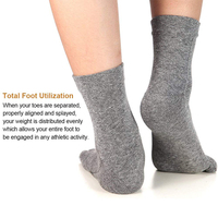 Chaussettes de yoga pour courir cinq doigts avec du coton athlétique