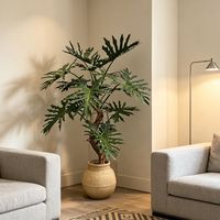 Plantes artificielles ultra-réalistes Philodendron en pot pour la décoration d'angle d'intérieur, toucher naturel, plante Philodendron artificielle