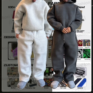 <span class=keywords><strong>Tuta</strong></span> da Ginnastica da <span class=keywords><strong>Uomo</strong></span> con Logo Personalizzato in Spugna Francese Spessa da 500gsm, 100% Cotone Pesante, Felpa con Cappuccio e <span class=keywords><strong>Pantaloni</strong></span> da Jogging Vestibilità Ampia - Product Image 2