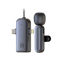 Microphone Lavalier Sans Fil SX26 1 en 4 avec Réduction de Bruit et Protection Anti-Vent pour iPhone, Android, Appareil Photo - Pack de 4 avec Affichage LED