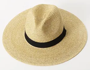 Cappello Panama bicolore <span class=keywords><strong>di</strong></span> colore misto <span class=keywords><strong>di</strong></span> <span class=keywords><strong>paglia</strong></span> <span class=keywords><strong>di</strong></span> carta classica da uomo all'ingrosso a buon mercato - Product Image 1