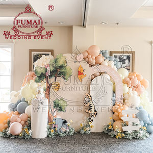 Wedding Floral Background Decoration <b>White</b> Metal Round Cylinder <b>Cake</b> Pedestal Wedding Plinth <b>Cake</b> <b>Stand</b> - Product Image 2