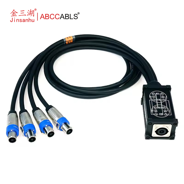 ABCCABLS Speakon-style 4-channel Female Connector Adapter Cable Professional Audio Speaker Junction Box Copper Flame Retardant