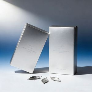 Factory Custom UV Coated Silk Screen Printed Eye Cream Silver <b>Card</b> <b>Box</b> Glossy Metallic Promotional Gift Packaging <b>for</b> Skincare - Product Image 3