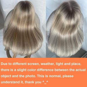 Byluxurious mật độ 180 Ombre làm nổi bật tro màu vàng ren phía trước tóc giả tóc con người Pre ngắt thẳng ngắn <span class=keywords><strong>Bob</strong></span> - Product Image 3