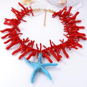 Kaimei 2025 Gioielli alla Moda, <span class=keywords><strong>Collana</strong></span> Grande Unica in Plastica con <span class=keywords><strong>Corallo</strong></span> Boho Oceano in 7 Colori, <span class=keywords><strong>Collana</strong></span> Girocollo Punk Rossa con Stella Marina e <span class=keywords><strong>Corallo</strong></span> - Product Image 1