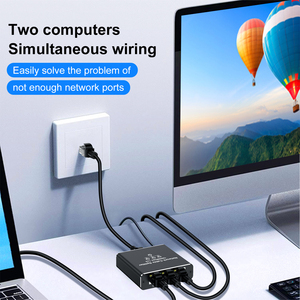 Splitter <span class=keywords><strong>Ethernet</strong></span> Gigabit 1x3 con Alloggiamento in Metallo, 1000Mbps, 1 Ingresso 3 Uscite RJ45, con Cavo di Alimentazione USB - Product Image 3