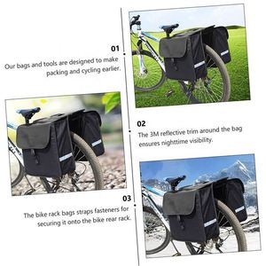 Resistente al agua doble bicicleta trasera bolsa alforjas asiento trasero paquete ciclismo equipaje Accesorios - Product Image 5