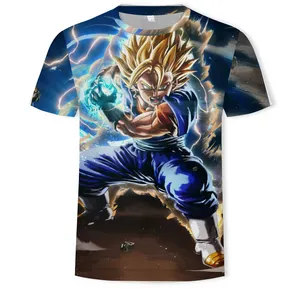 Vendita all'ingrosso camicia dragonball z-Maglietta 3d di Goku DBZ della maglietta di Anime del personaggio dei cartoni animati di Logo del modello su ordinazione all'ingrosso