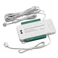 Contrôleur d'éclairage LED pour escalier à 16 marches, nouveau modèle, DC 12V/24V, variateur 16 canaux pour bande lumineuse avec capteur