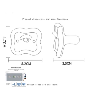 Sucette en silicone de qualité alimentaire sans BPA, écologique, pour nouveau-nés de 0 à 12 mois, avec flux <span class=keywords><strong>lent</strong></span>, type arc - Product Image 2
