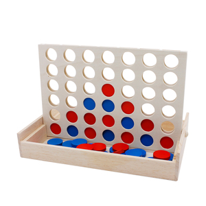 Jeu de société Connect 4 en bois pliable, jeu de stratégie classique pour toute <span class=keywords><strong>la</strong></span> famille (format voyage, 5 à 7 ans) - Product Image 2