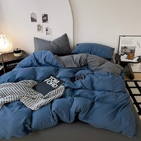 Ensemble de literie de couleur unie, drap, housse de couette, articles de literie en gros